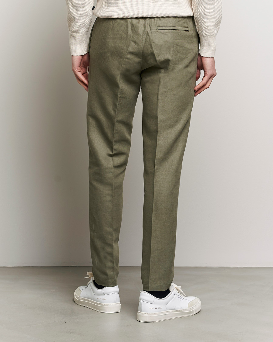 Homme | Pantalons | Samsøe Samsøe | Smithy Linen/Cotton Drawstring Trousers Dusty Olive