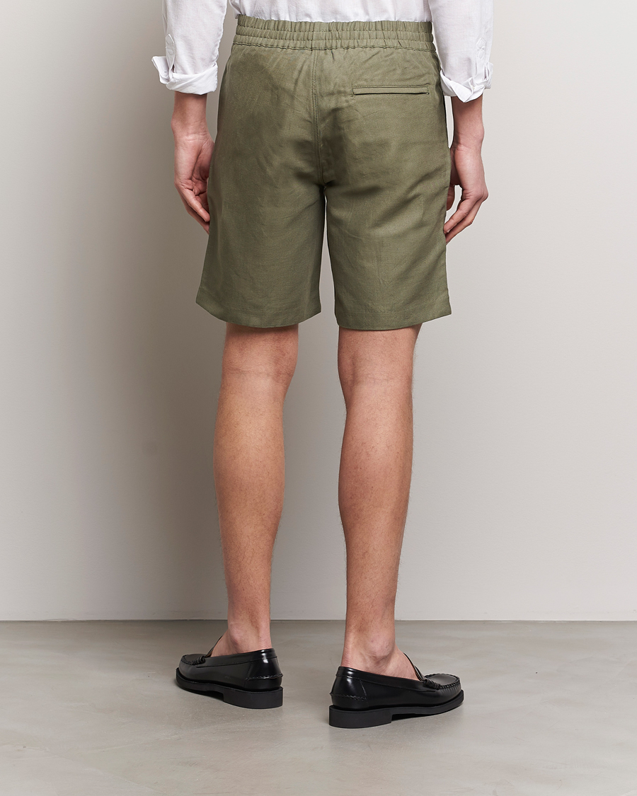 Homme | Shorts | Samsøe Samsøe | Smith Linen/Cotton Drawstring Shorts Dusty Olive