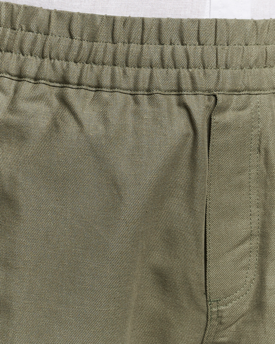 Homme | Shorts | Samsøe Samsøe | Smith Linen/Cotton Drawstring Shorts Dusty Olive