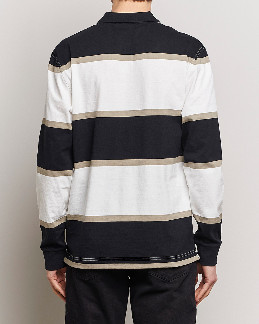 Homme | Pulls Et Tricots | Fred Perry | Relaxed Striped Rugby Shirt Snow White/Navy