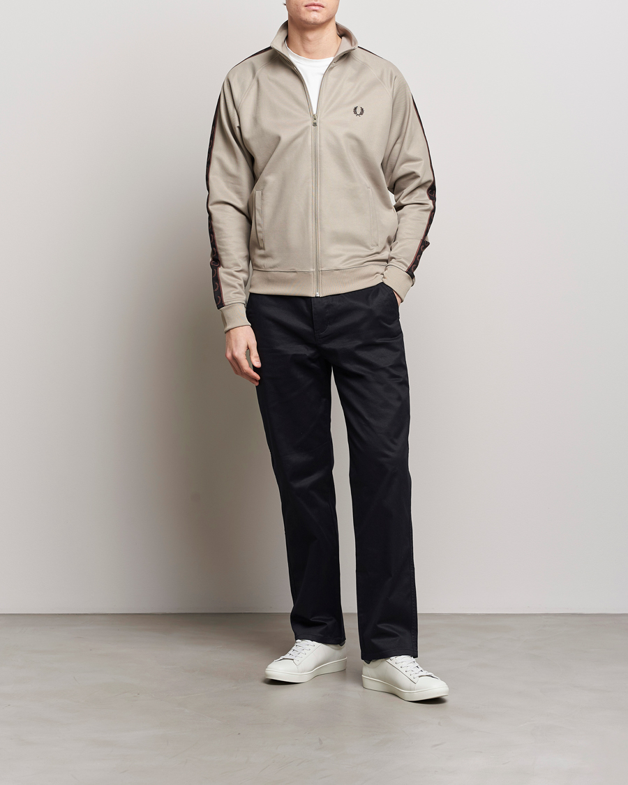 Homme | Pulls Et Tricots | Fred Perry | Taped Track Jacket Warm Grey
