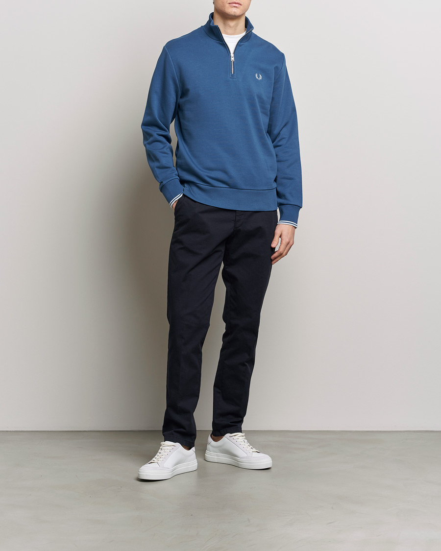 Homme | Pulls Et Tricots | Fred Perry | Half Zip Sweatshirt Midnight Blue