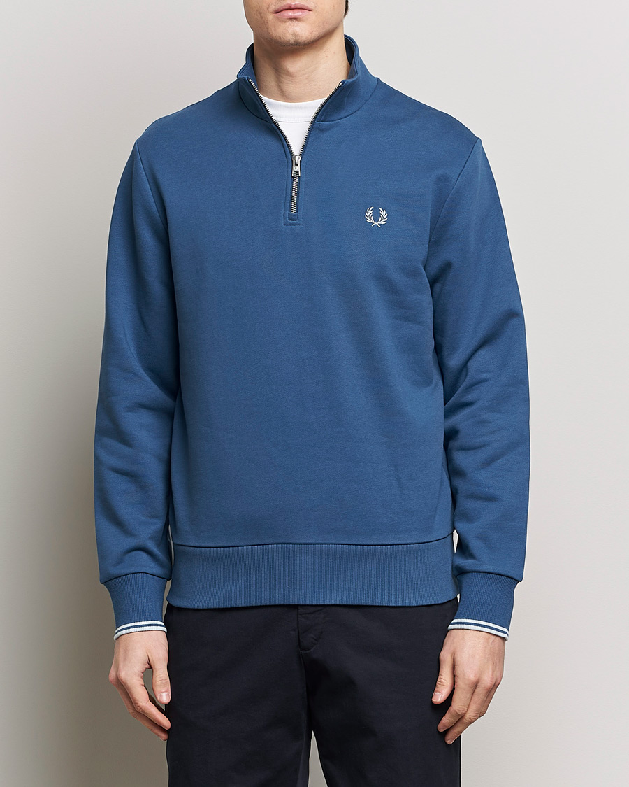 Homme | Fred Perry | Fred Perry | Half Zip Sweatshirt Midnight Blue