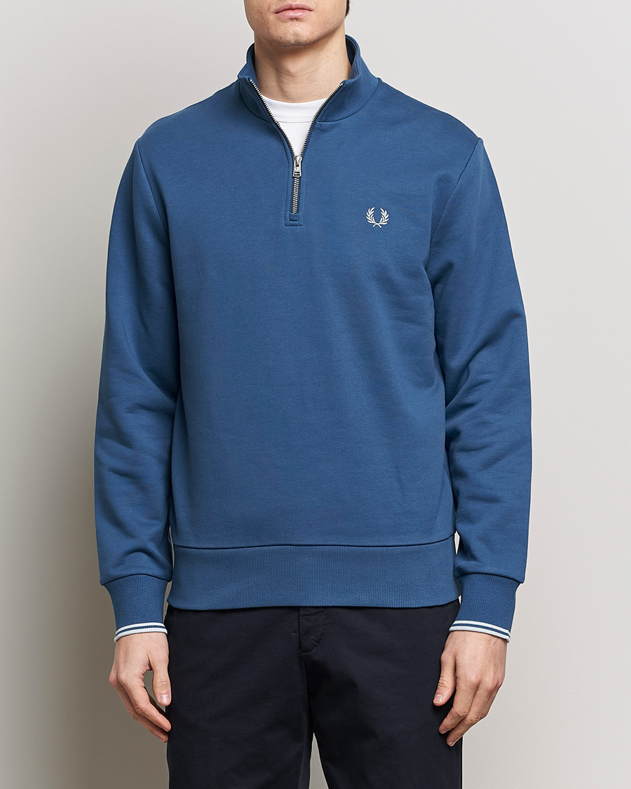 Homme | Pulls Et Tricots | Fred Perry | Half Zip Sweatshirt Midnight Blue