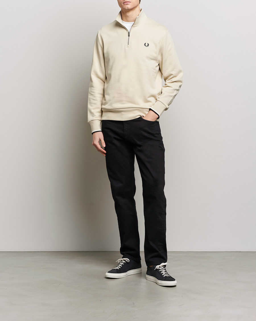 Homme | Pulls Et Tricots | Fred Perry | Half Zip Sweatshirt Oatmeal