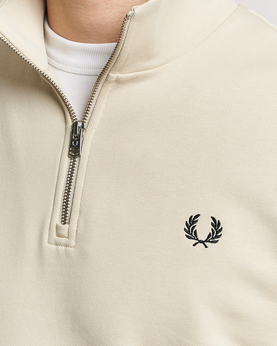 Homme | Pulls Et Tricots | Fred Perry | Half Zip Sweatshirt Oatmeal