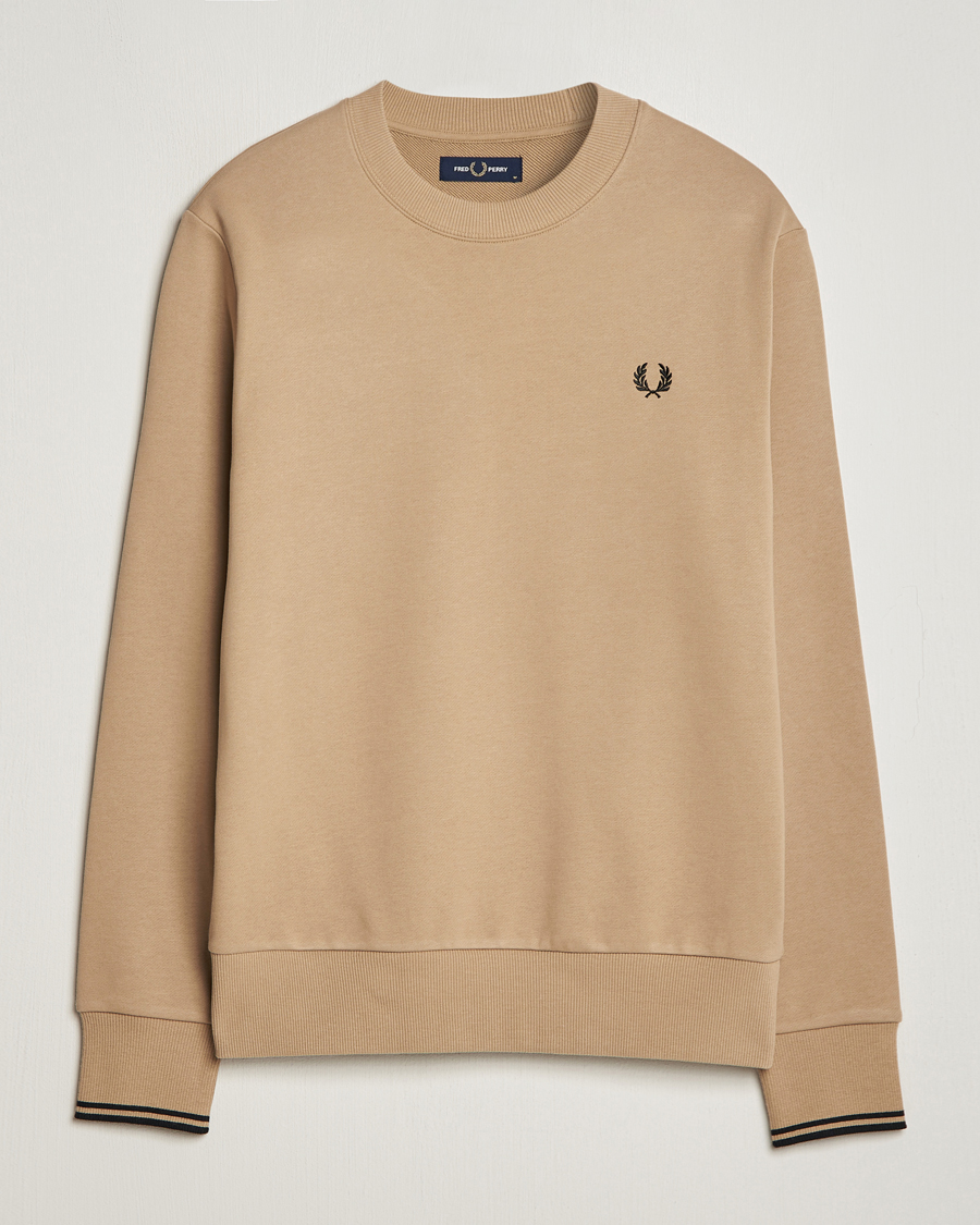 Homme | Pulls Et Tricots | Fred Perry | Crew Neck Sweatshirt Warm Grey