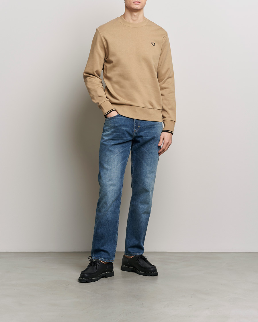 Homme | Pulls Et Tricots | Fred Perry | Crew Neck Sweatshirt Warm Grey