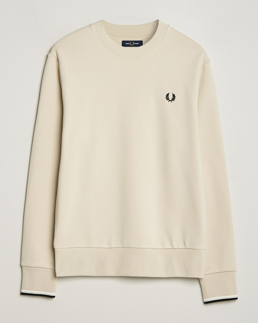Homme | Pulls Et Tricots | Fred Perry | Crew Neck Sweatshirt Oatmeal