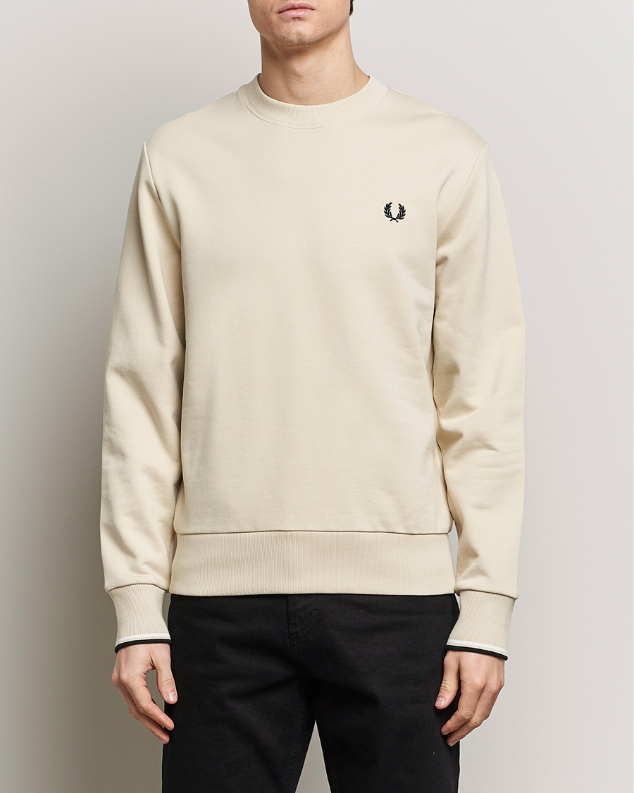 Homme |  | Fred Perry | Crew Neck Sweatshirt Oatmeal