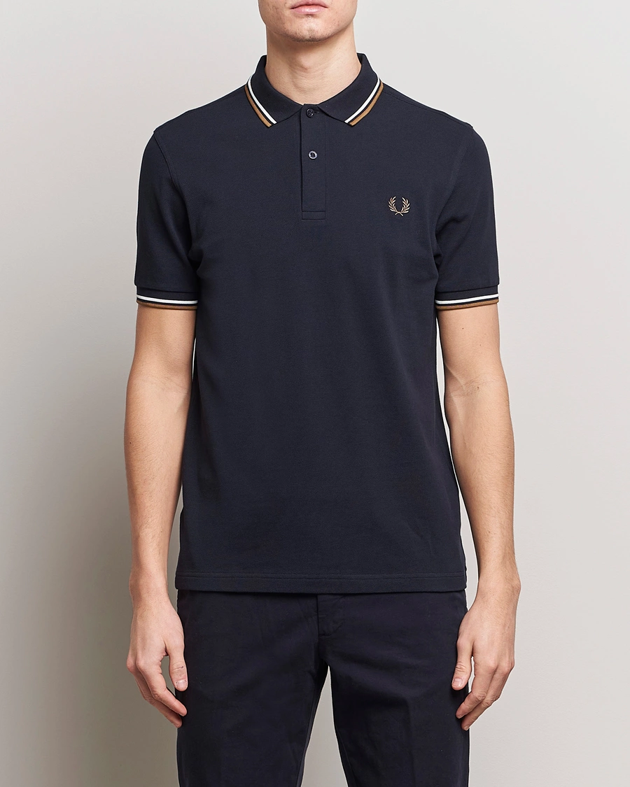 Homme |  | Fred Perry | Twin Tipped Polo Shirt Navy