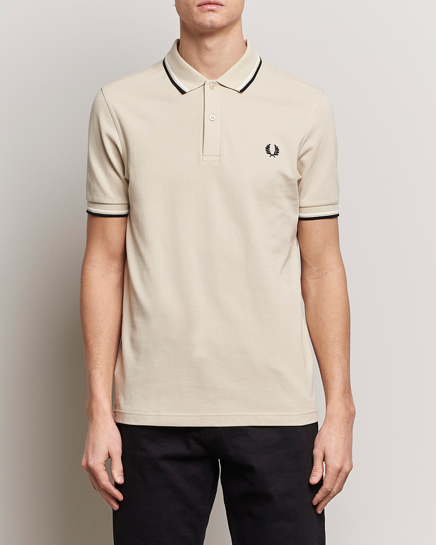 Homme |  | Fred Perry | Twin Tipped Polo Shirt Oatmeal