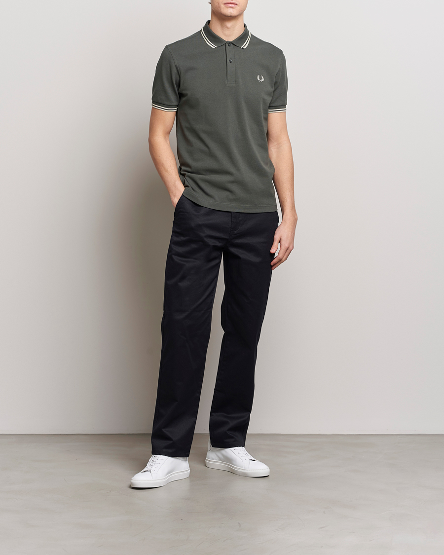 Homme | Polos | Fred Perry | Twin Tipped Polo Shirt Field Green