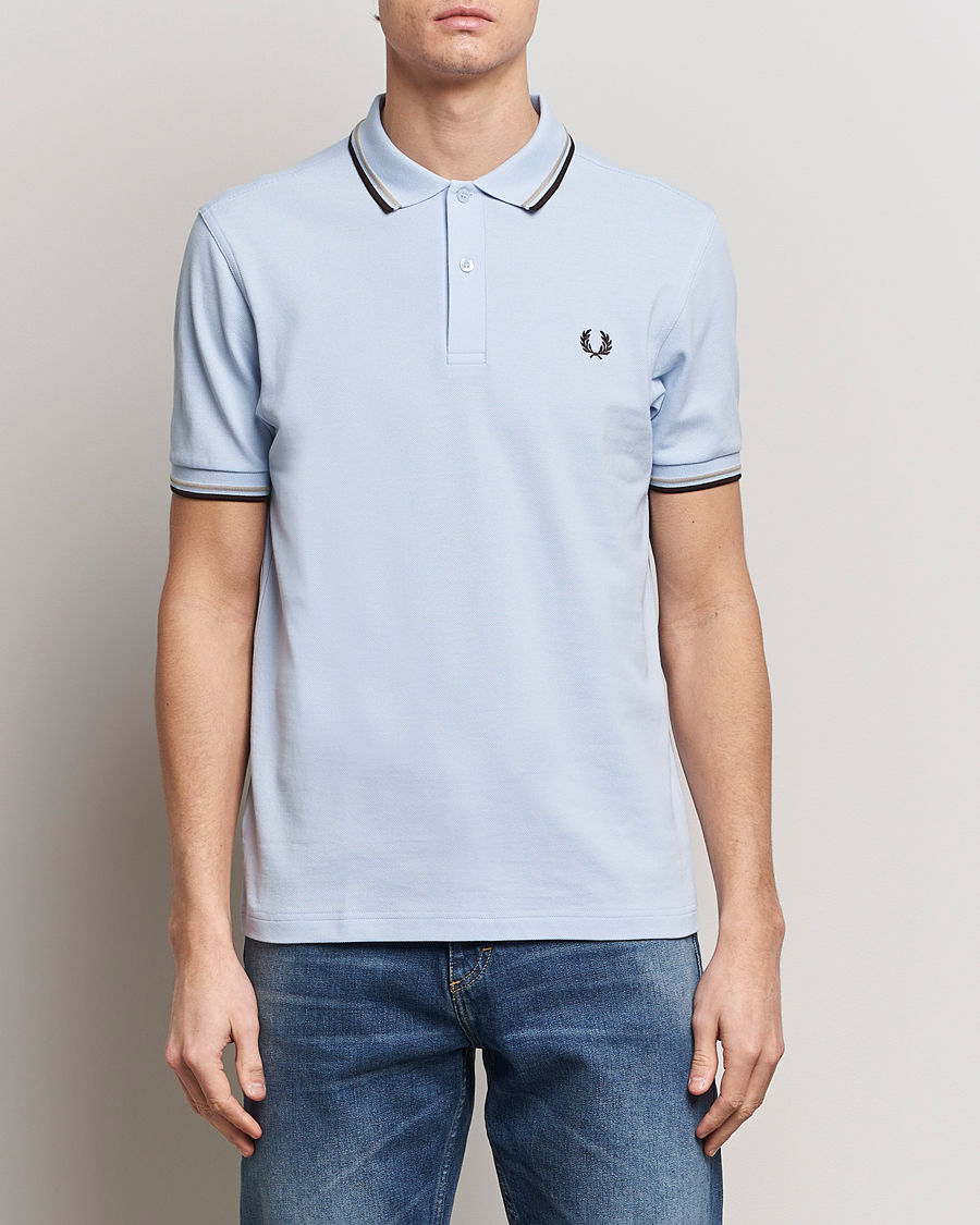 Homme |  | Fred Perry | Twin Tipped Polo Shirt Light Smoke