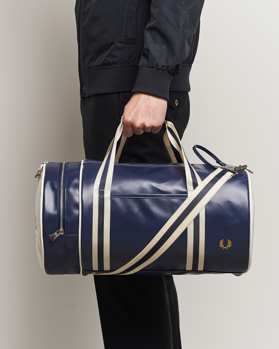 Homme | Best of British | Fred Perry | Classic Barrel Bag Navy/Ecru