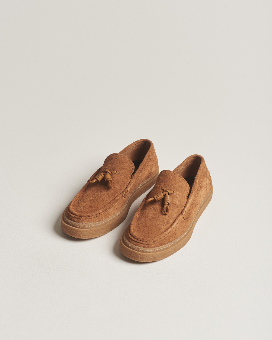 Homme | Loafers | Fred Perry | Dawson Suede Tassel Loafer Dark Caramel