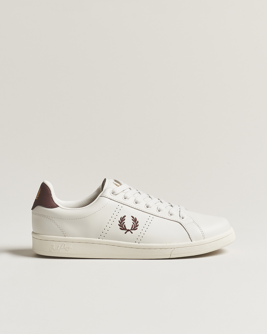 Homme | Fred Perry B721 Leather Sneaker Porcelain/Brick Red | Fred Perry | B721 Leather Sneaker Porcelain/Brick Red