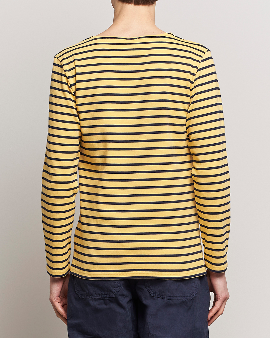 Homme | T-shirts | Armor-lux | Houat Héritage Stripe Long Sleeve T-Shirt Yellow/Marine