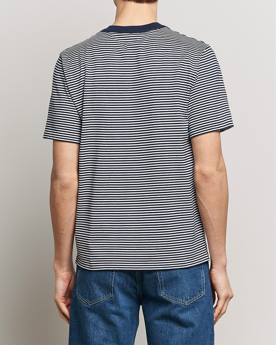 Homme | T-shirts | Armor-lux | Callac Héritage Stripe T-Shirt Deep Marine/Milk
