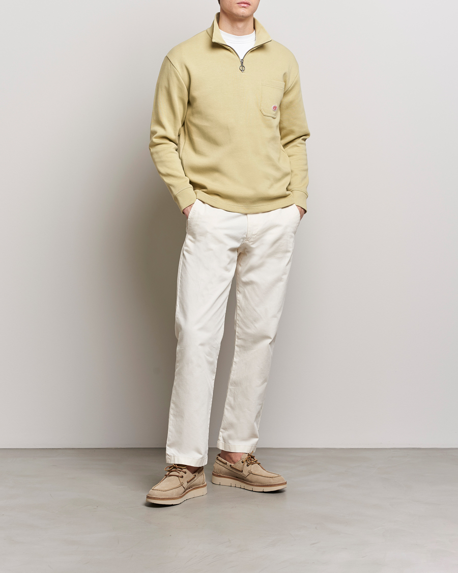 Homme | Pulls Et Tricots | Armor-lux | Camionneur Cotton Half Zip Sweater Pale Olive
