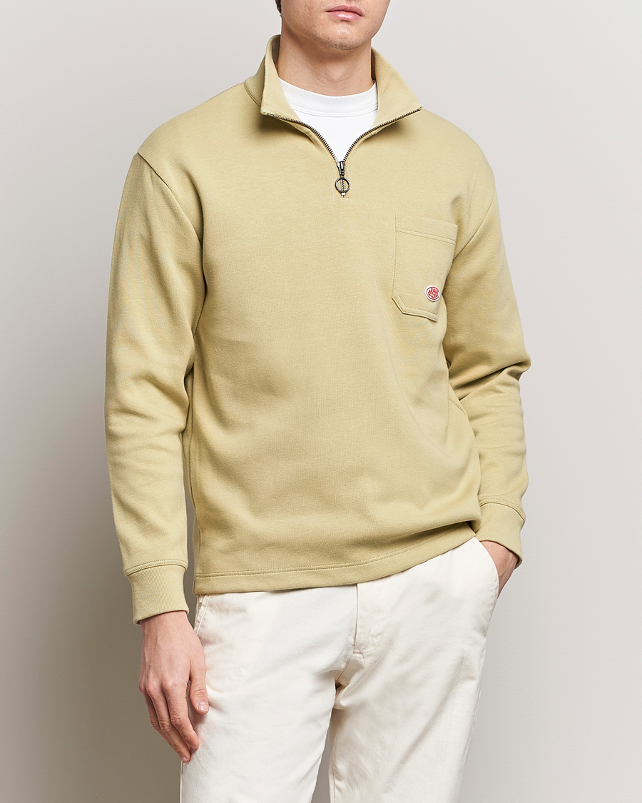 Homme | Pulls Et Tricots | Armor-lux | Camionneur Cotton Half Zip Sweater Pale Olive