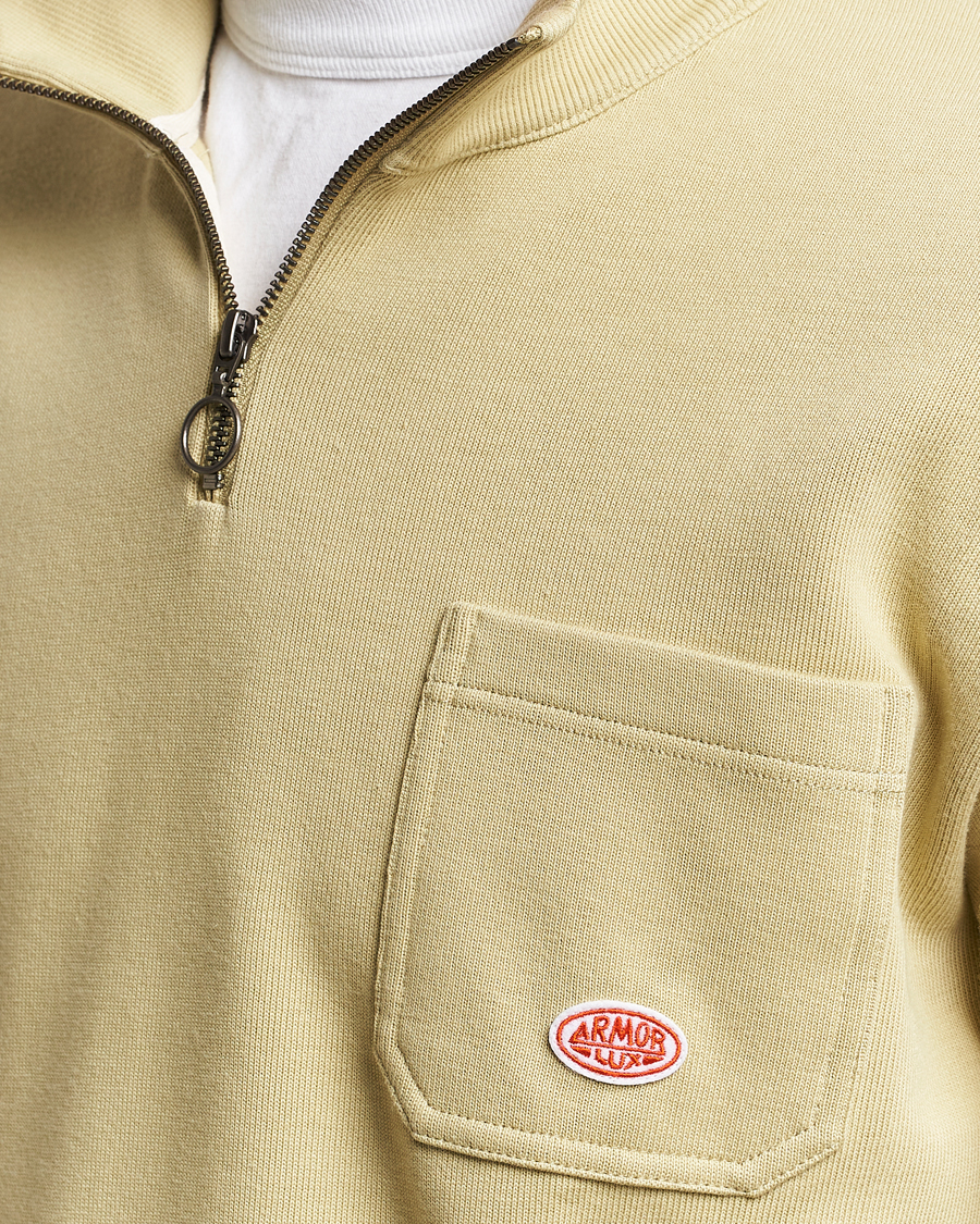 Homme | Pulls Et Tricots | Armor-lux | Camionneur Cotton Half Zip Sweater Pale Olive