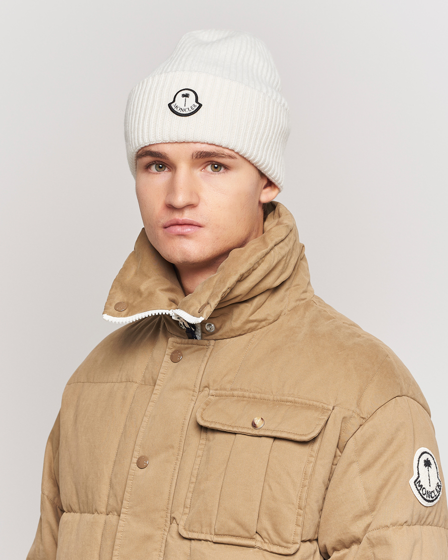 Homme | Moncler Genius Rib Knit Beanie Off White | Moncler Genius | Rib Knit Beanie Off White