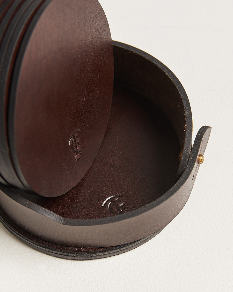 Homme | Pour La Maison | Tärnsjö Garveri | Leather Coaster Set 006 Dark Brown