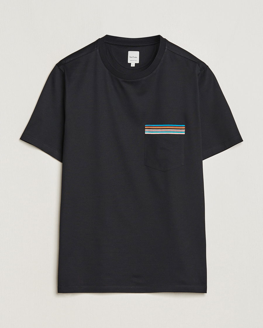 Homme | T-shirts | Paul Smith | Striped Pocket Crew Neck T-Shirt Black