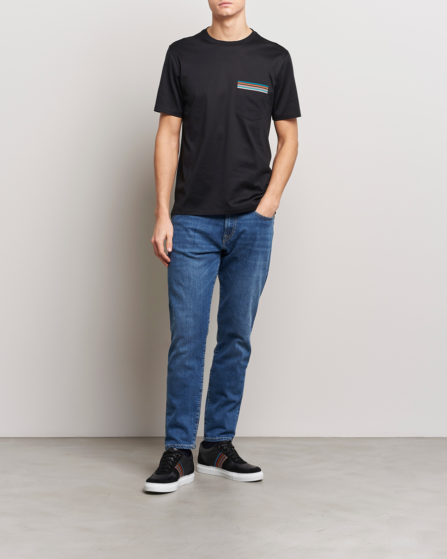 Homme | T-shirts | Paul Smith | Striped Pocket Crew Neck T-Shirt Black