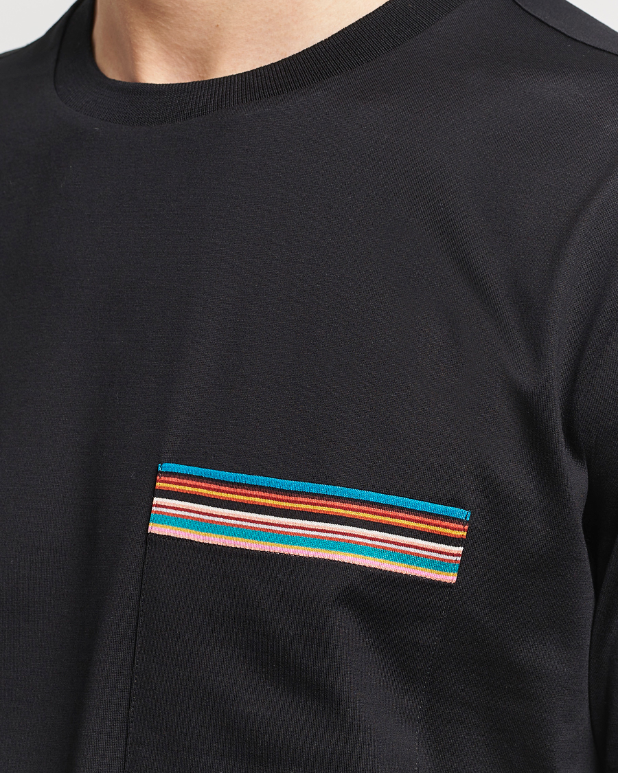 Homme | T-shirts | Paul Smith | Striped Pocket Crew Neck T-Shirt Black