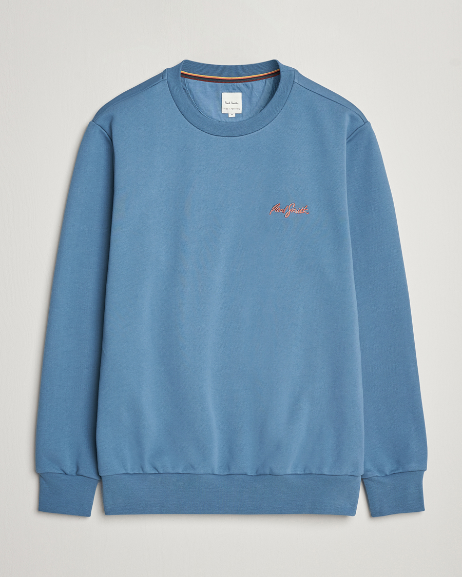 Homme | Pulls Et Tricots | Paul Smith | Embroidery Crew Neck Sweatshirt Light Blue