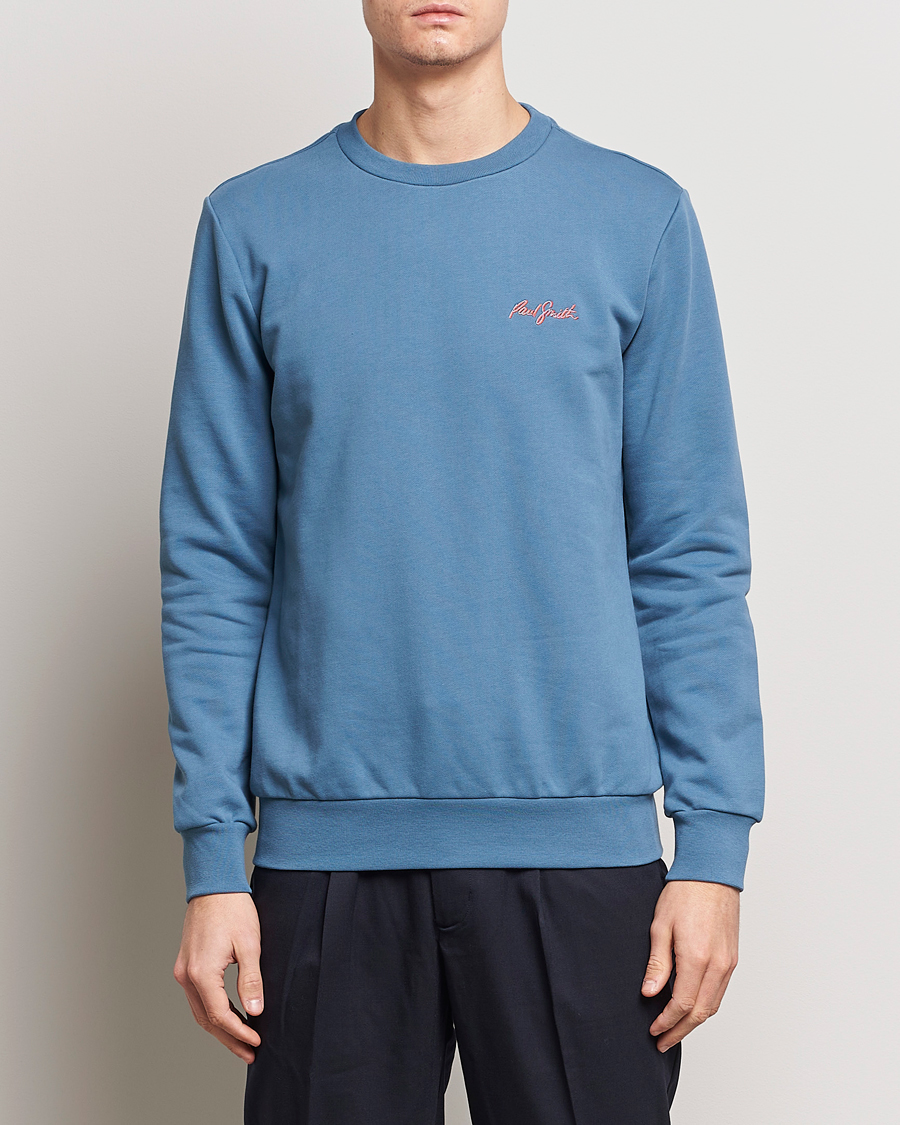 Homme | Pulls Et Tricots | Paul Smith | Embroidery Crew Neck Sweatshirt Light Blue