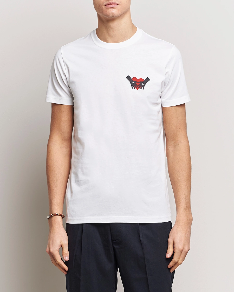 Homme | T-Shirts Blancs | PS Paul Smith | PS Heart Crew Neck T-Shirt White