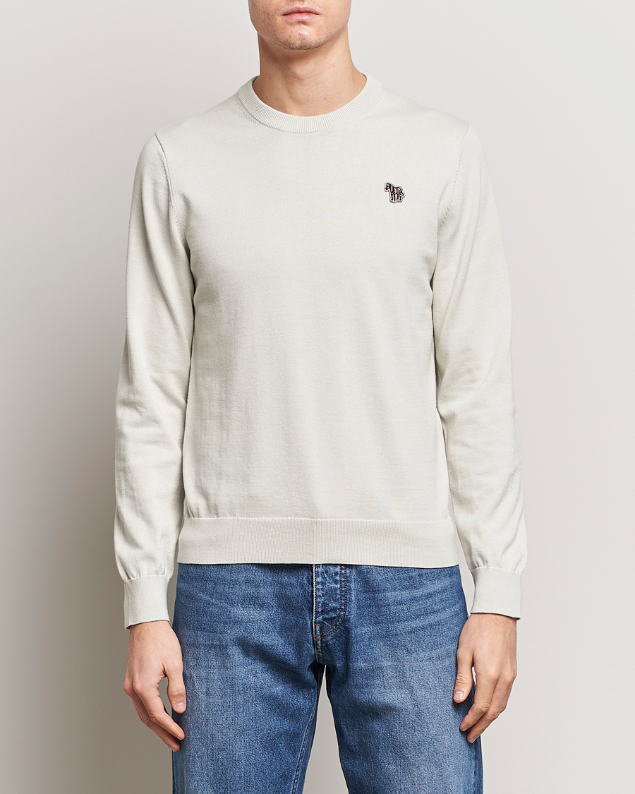 Homme | Best of British | PS Paul Smith | Zebra Cotton Knitted Sweater Washed Grey