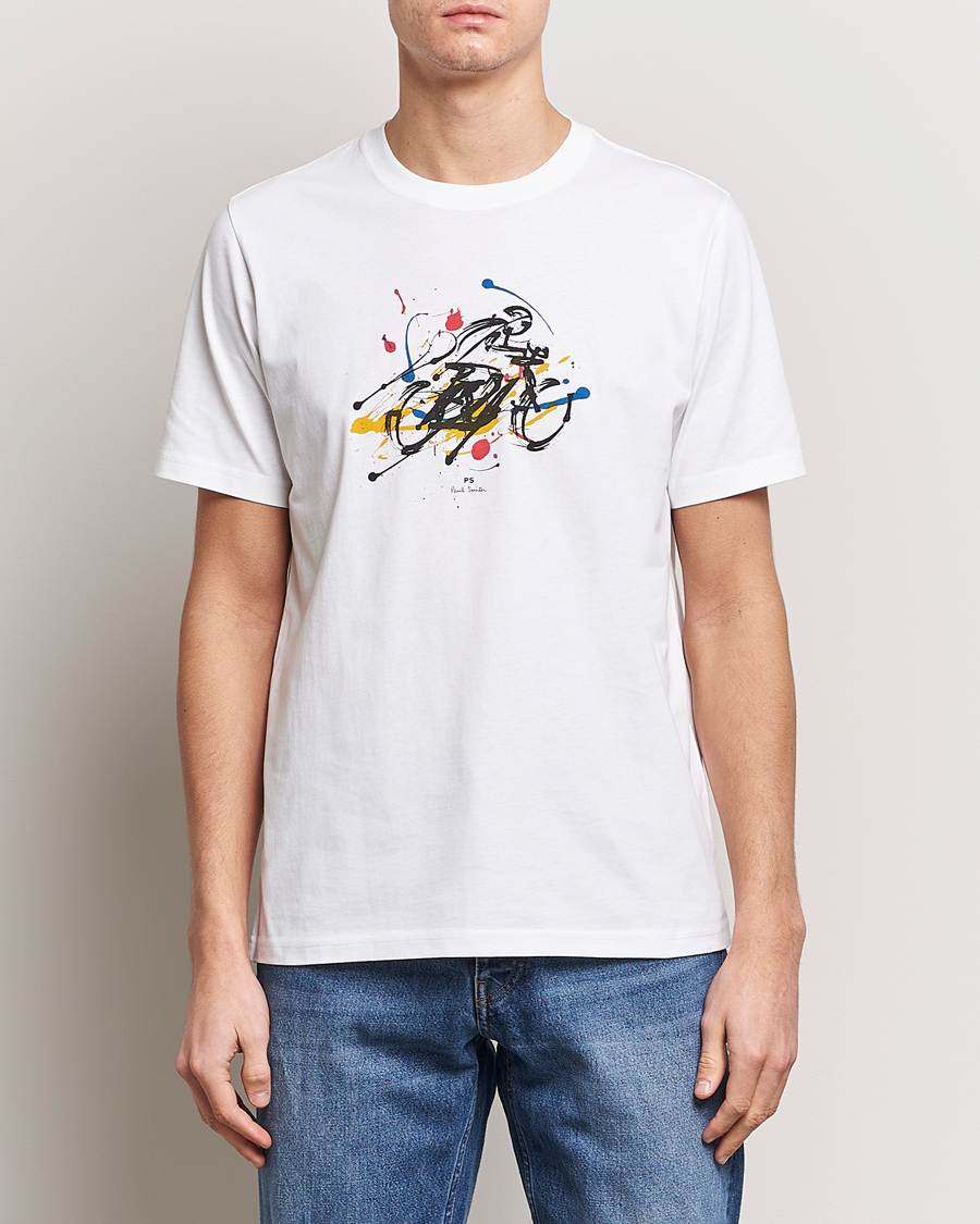 Homme | Best of British | PS Paul Smith | Cyclist Crew Neck T-Shirt White