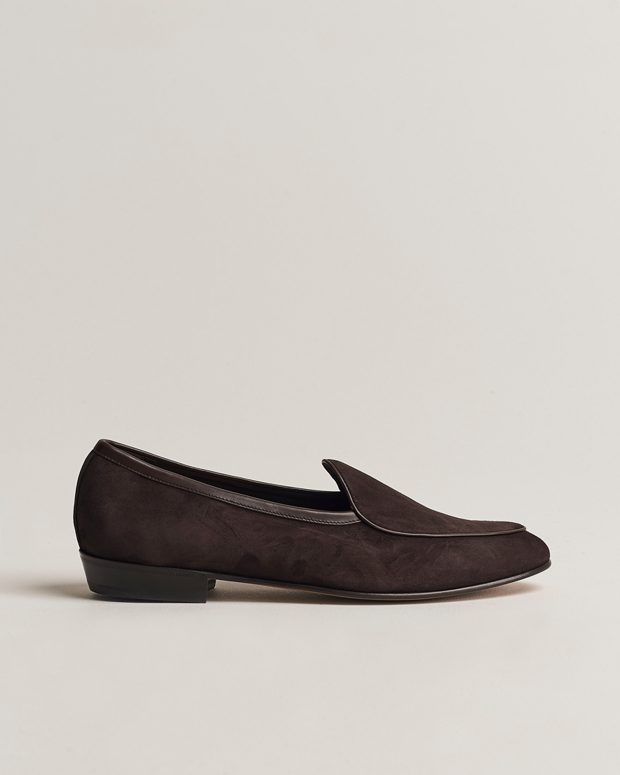Homme | Baudoin & Lange Sagan Classic Loafers Dark Brown Suede | Baudoin & Lange | Sagan Classic Loafers Dark Brown Suede