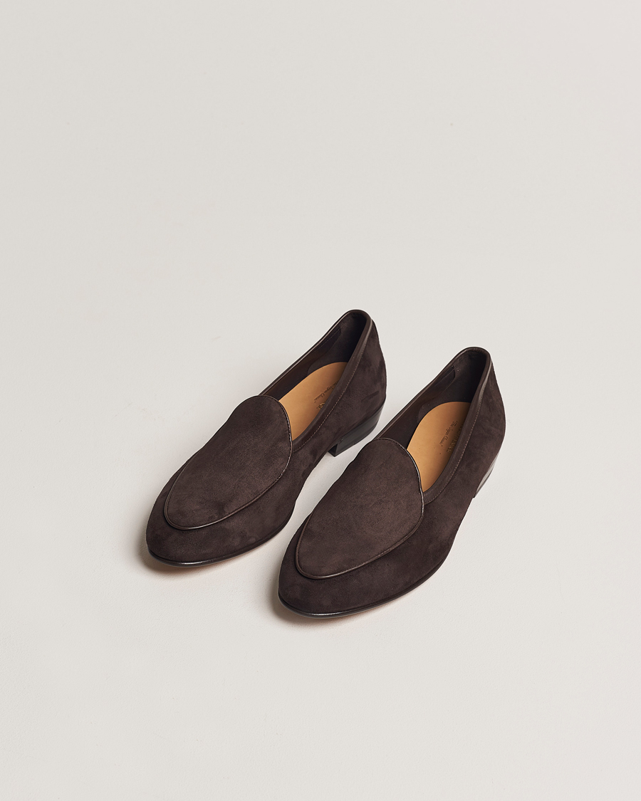 Homme | Loafers | Baudoin & Lange | Sagan Classic Loafers Dark Brown Suede