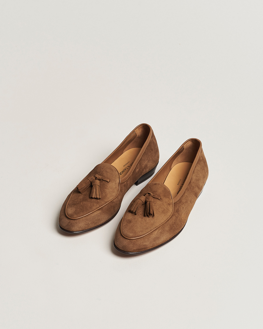 Homme | Loafers | Baudoin & Lange | Sagan Classic Tassel Loafers Tan Suede
