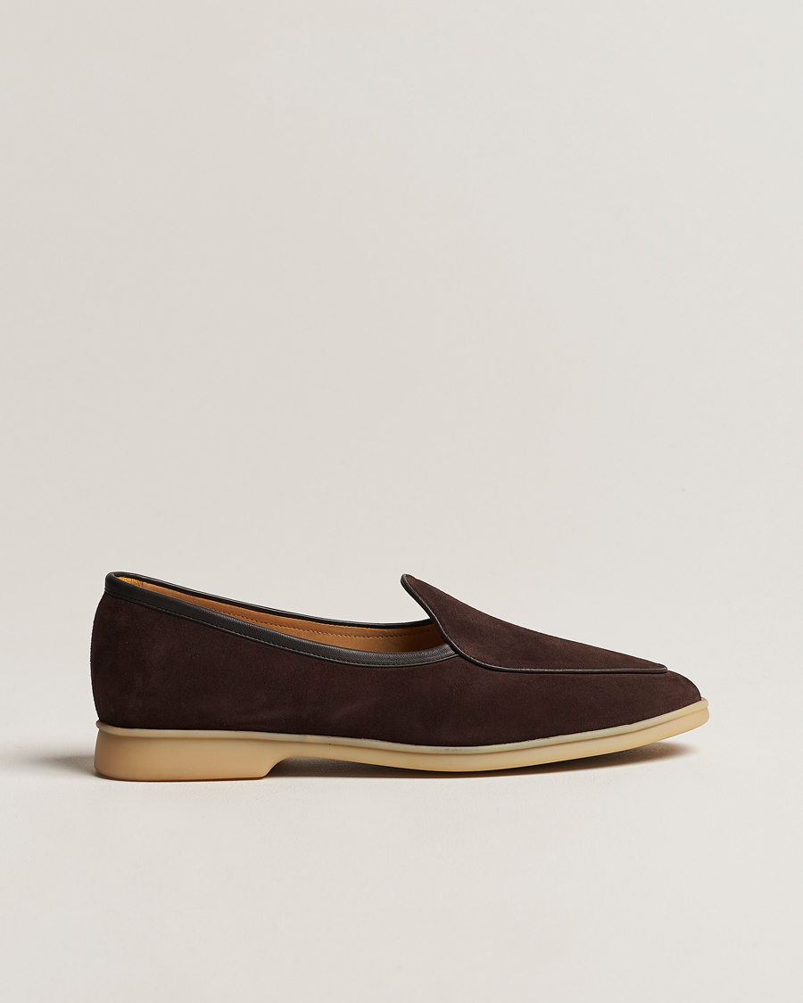 Homme | Baudoin & Lange Stride Loafers Dark Brown Suede | Baudoin & Lange | Stride Loafers Dark Brown Suede