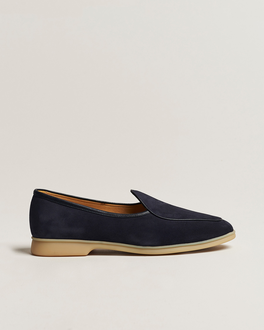 Homme | Baudoin & Lange Stride Loafers Navy Suede | Baudoin & Lange | Stride Loafers Navy Suede