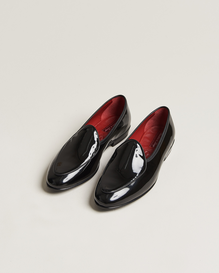 Homme | Chaussures En Cuir Verni | Baudoin & Lange | Sagan Patent Loafers Black Calf
