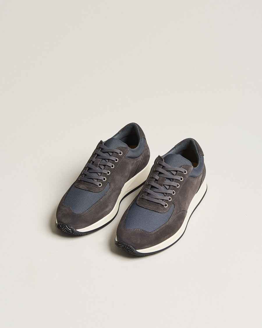 Homme |  | Myrqvist | Stensund Running Sneaker Dark Grey Suede