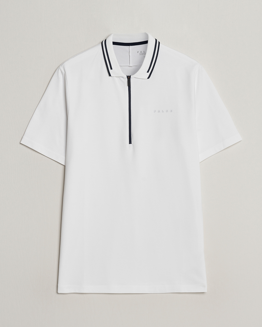 Homme | Polos | Falke Sport | Falke Zip Polo Shirt White