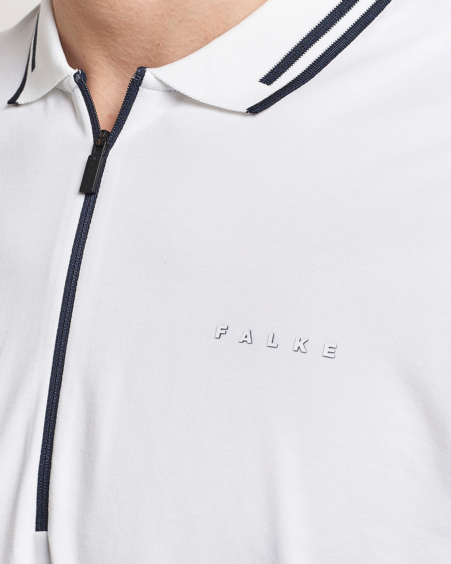 Homme | Polos | Falke Sport | Falke Zip Polo Shirt White