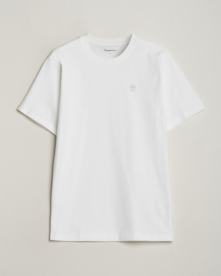 Homme | T-shirts | KnowledgeCotton Apparel | Loke Badge T-Shirt Bright White