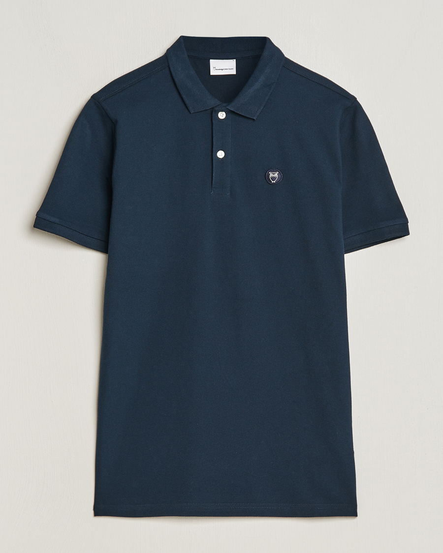 Homme | Polos | KnowledgeCotton Apparel | Toke Badge Polo Total Eclipse