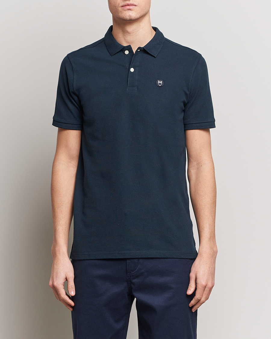 Homme | KnowledgeCotton Apparel | KnowledgeCotton Apparel | Toke Badge Polo Total Eclipse