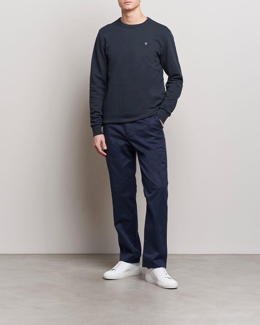 Homme | Pulls Et Tricots | KnowledgeCotton Apparel | Erik Badge Sweatshirt Total Eclipse