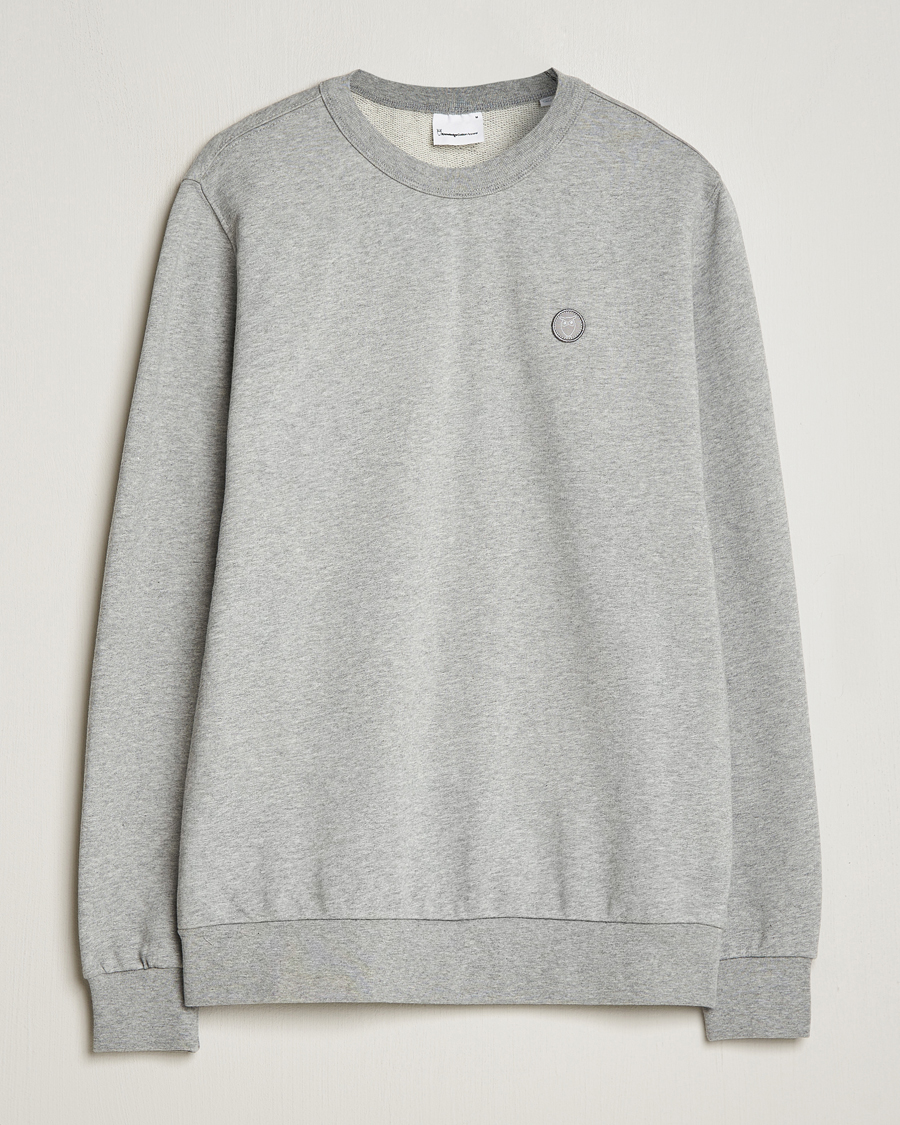 Homme | Pulls Et Tricots | KnowledgeCotton Apparel | Erik Badge Sweatshirt Grey Melange
